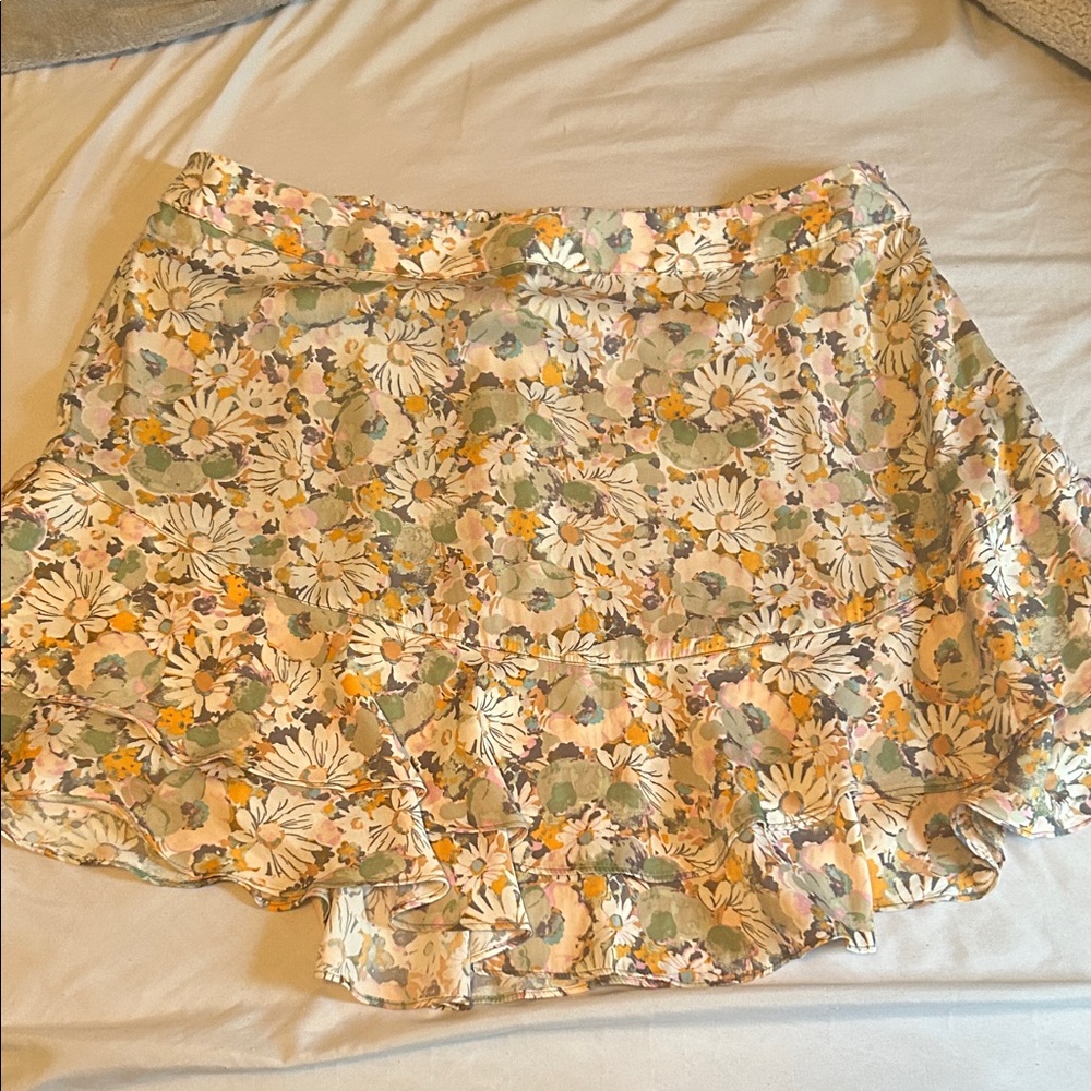 LC Lauren Conrad Floral Mini Skirt - Yellow and Green